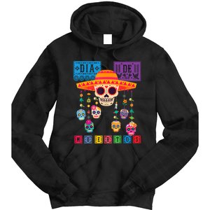 Dia De Los Muertos Day Of The Dead Sugar Skull Halloween Tie Dye Hoodie