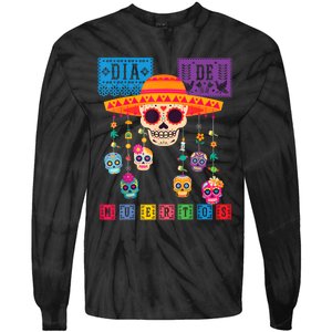 Dia De Los Muertos Day Of The Dead Sugar Skull Halloween Tie-Dye Long Sleeve Shirt