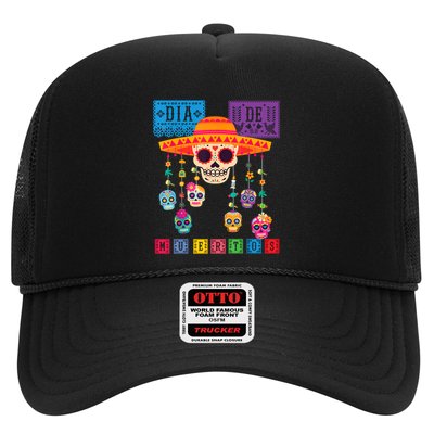 Dia De Los Muertos Day Of The Dead Sugar Skull Halloween Trucker Hat