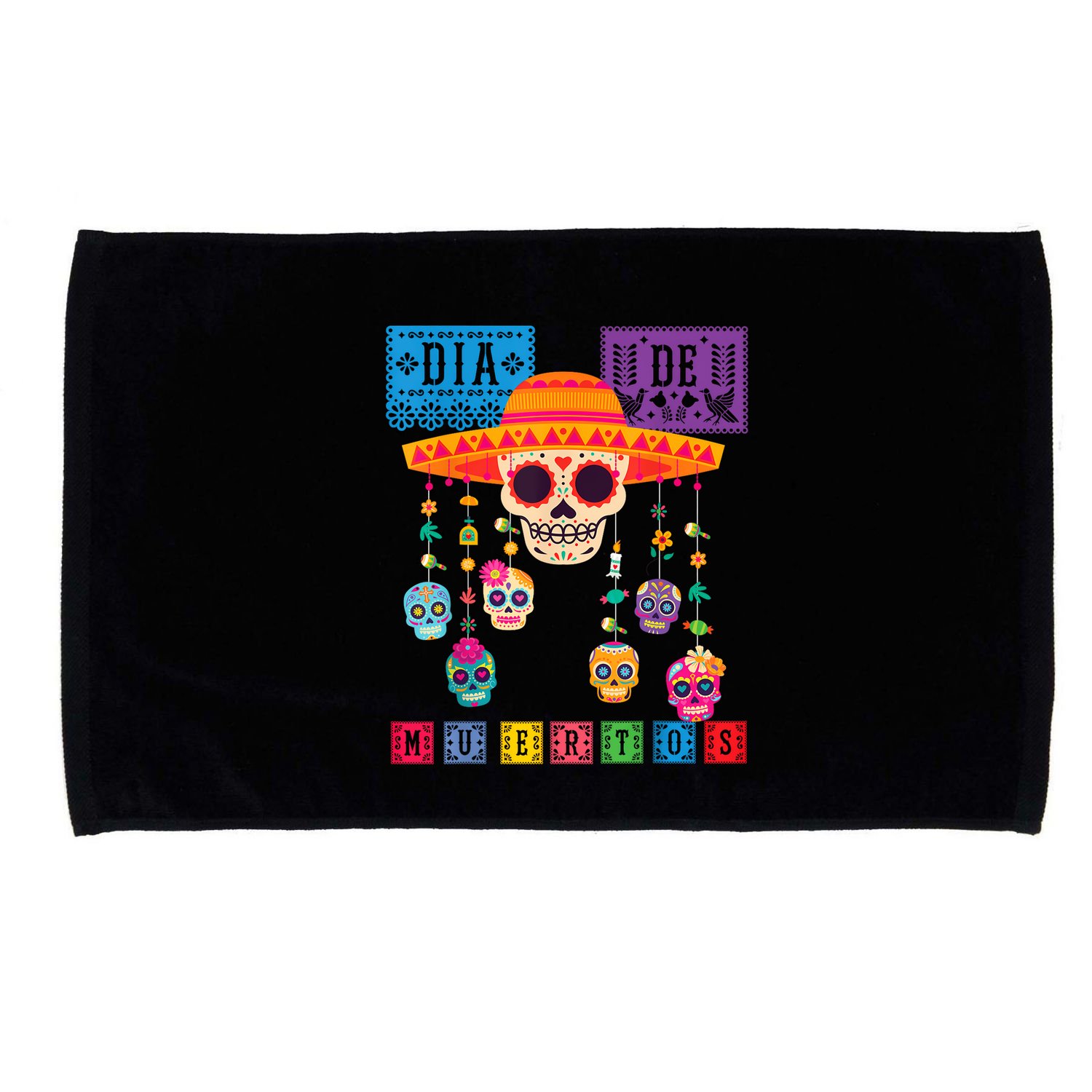 Dia De Los Muertos Day Of The Dead Sugar Skull Halloween Microfiber Hand Towel