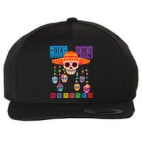 Dia De Los Muertos Day Of The Dead Sugar Skull Halloween Wool Snapback Cap