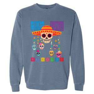 Dia De Los Muertos Day Of The Dead Sugar Skull Halloween Garment-Dyed Sweatshirt