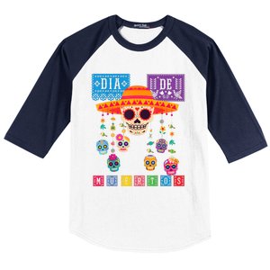 Dia De Los Muertos Day Of The Dead Sugar Skull Halloween Baseball Sleeve Shirt