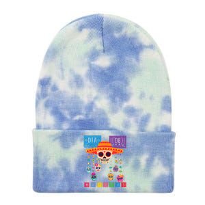 Dia De Los Muertos Day Of The Dead Sugar Skull Halloween Tie Dye 12in Knit Beanie