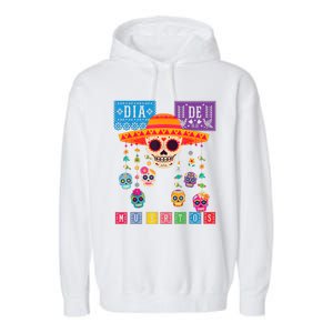 Dia De Los Muertos Day Of The Dead Sugar Skull Halloween Garment-Dyed Fleece Hoodie