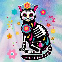 Dia De Los Muertos Cat Mexican Sugar Skull Day Of Dead Legacy Tie Dye Trucker Hat
