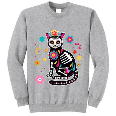 Dia De Los Muertos Cat Mexican Sugar Skull Day Of Dead Tall Sweatshirt