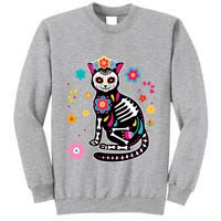 Dia De Los Muertos Cat Mexican Sugar Skull Day Of Dead Tall Sweatshirt