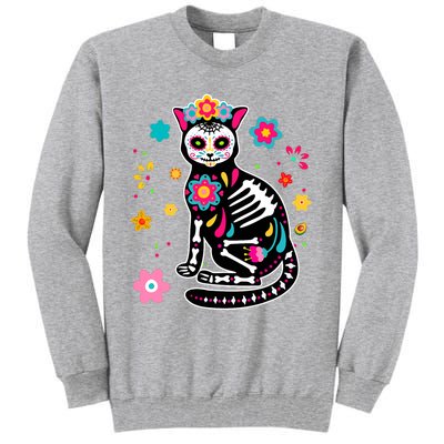 Dia De Los Muertos Cat Mexican Sugar Skull Day Of Dead Tall Sweatshirt