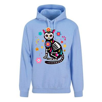 Dia De Los Muertos Cat Mexican Sugar Skull Day Of Dead Unisex Surf Hoodie