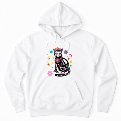 Dia De Los Muertos Cat Mexican Sugar Skull Day Of Dead Hoodie