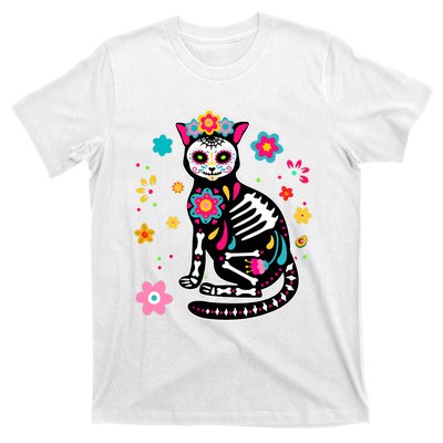 Dia De Los Muertos Cat Mexican Sugar Skull Day Of Dead T-Shirt