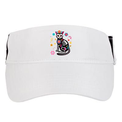 Dia De Los Muertos Cat Mexican Sugar Skull Day Of Dead Adult Drive Performance Visor