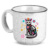 Dia De Los Muertos Cat Mexican Sugar Skull Day Of Dead 15oz Campfire Ceramic Mug