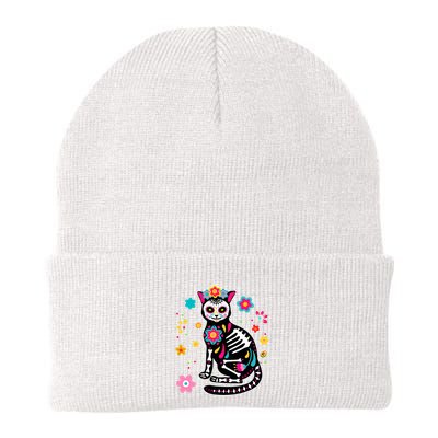 Dia De Los Muertos Cat Mexican Sugar Skull Day Of Dead Beanie