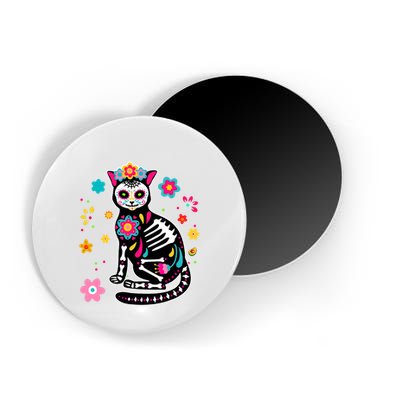 Dia De Los Muertos Cat Mexican Sugar Skull Day Of Dead Magnet