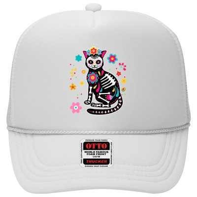 Dia De Los Muertos Cat Mexican Sugar Skull Day Of Dead Trucker Hat