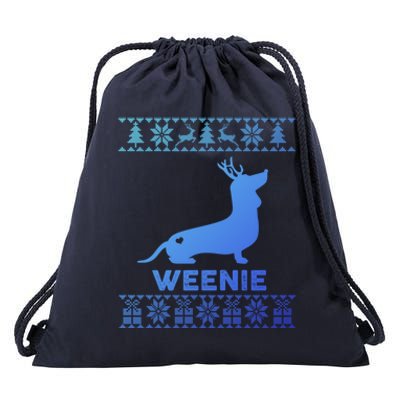 Dachshund Dog Lover Weenie Reindeer Ugly Christmas Sweater Great Gift Drawstring Bag