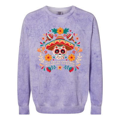 Dia De Los Muertos Day Of Dead Mexican Colorblast Crewneck Sweatshirt