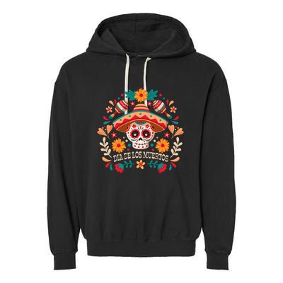 Dia De Los Muertos Day Of Dead Mexican Garment-Dyed Fleece Hoodie