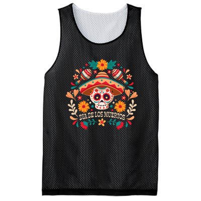 Dia De Los Muertos Day Of Dead Mexican Mesh Reversible Basketball Jersey Tank