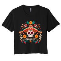 Dia De Los Muertos Day Of Dead Mexican Women's Crop Top Tee