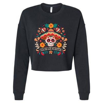 Dia De Los Muertos Day Of Dead Mexican Cropped Pullover Crew