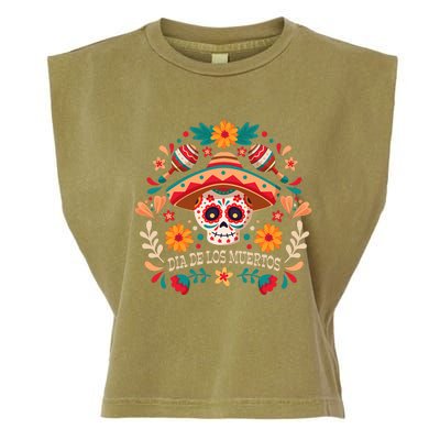 Dia De Los Muertos Day Of Dead Mexican Garment-Dyed Women's Muscle Tee