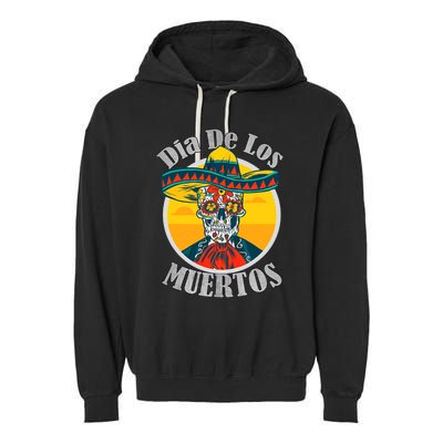 Dia De Los Muertos Day Of The Dead Skull Costume Halloween Garment-Dyed Fleece Hoodie