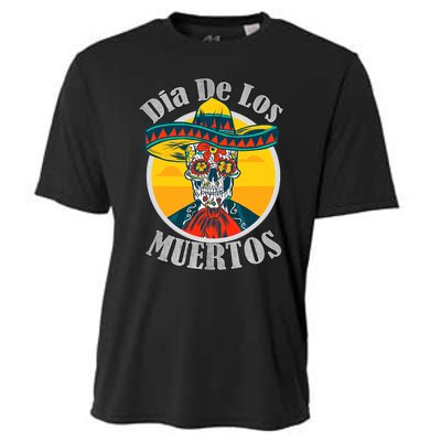 Dia De Los Muertos Day Of The Dead Skull Costume Halloween Cooling Performance Crew T-Shirt