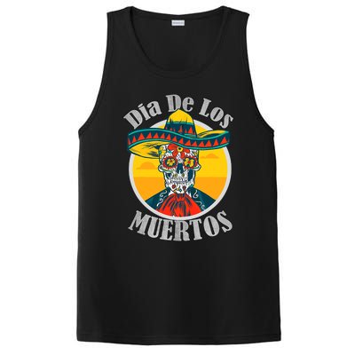 Dia De Los Muertos Day Of The Dead Skull Costume Halloween PosiCharge Competitor Tank