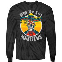 Dia De Los Muertos Day Of The Dead Skull Costume Halloween Tie-Dye Long Sleeve Shirt