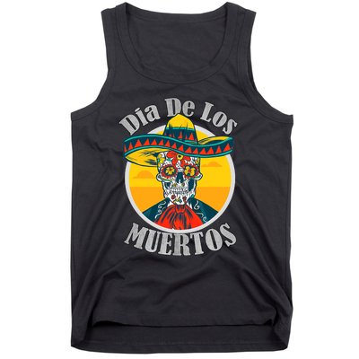 Dia De Los Muertos Day Of The Dead Skull Costume Halloween Tank Top