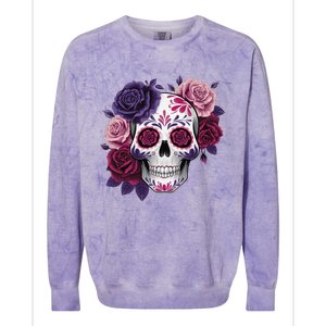 Dia De Los Muertos Costume Day Of The Dead Sugar Skull Gift Colorblast Crewneck Sweatshirt