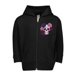 Dia De Los Muertos Costume Day Of The Dead Sugar Skull Gift Toddler Zip Fleece Hoodie