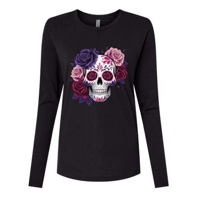 Dia De Los Muertos Costume Day Of The Dead Sugar Skull Gift Womens Cotton Relaxed Long Sleeve T-Shirt