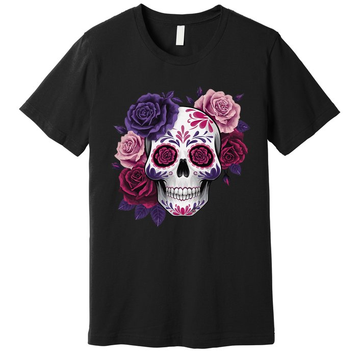 Dia De Los Muertos Costume Day Of The Dead Sugar Skull Gift Premium T-Shirt