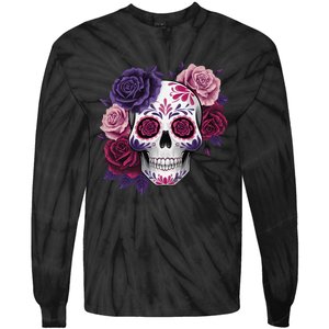 Dia De Los Muertos Costume Day Of The Dead Sugar Skull Gift Tie-Dye Long Sleeve Shirt