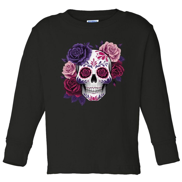 Dia De Los Muertos Costume Day Of The Dead Sugar Skull Gift Toddler Long Sleeve Shirt