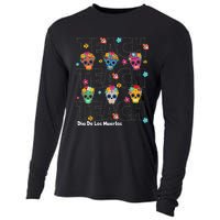 Dia De Los Muertos Day Of The Dead Sugar Skull Teacher Cooling Performance Long Sleeve Crew