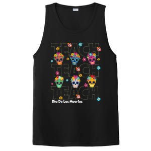 Dia De Los Muertos Day Of The Dead Sugar Skull Teacher PosiCharge Competitor Tank