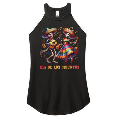 Dia De Los Muertos Dancing Skeletons Guitar Day Of The Dead Gift Women’s Perfect Tri Rocker Tank