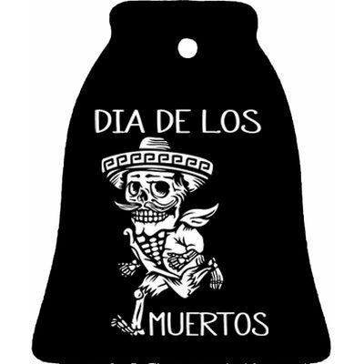 Dia De Los Muertos Funny Day Of The Dead Hanging Skulls Ceramic Bell Ornament