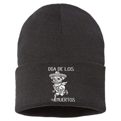 Dia De Los Muertos Funny Day Of The Dead Hanging Skulls Sustainable Knit Beanie