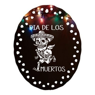 Dia De Los Muertos Funny Day Of The Dead Hanging Skulls Ceramic Oval Ornament