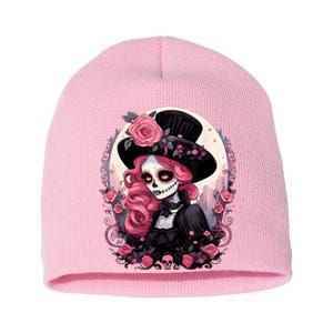 Dia De Los Muertos La Catrina Day Of The Dead Short Acrylic Beanie