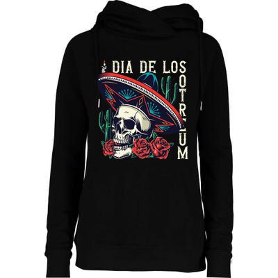 Dia De los Muertos Day of the Dead Mexican holiday Womens Funnel Neck Pullover Hood