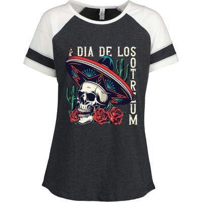 Dia De los Muertos Day of the Dead Mexican holiday Enza Ladies Jersey Colorblock Tee