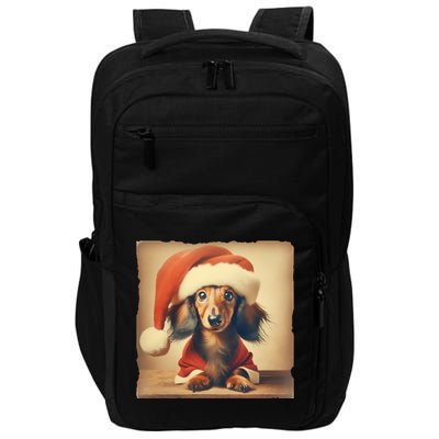 Dachshund Dog Lover Christmas Xmas Santa Family Holiday Gift Impact Tech Backpack