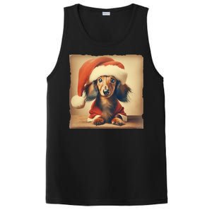 Dachshund Dog Lover Christmas Xmas Santa Family Holiday Gift PosiCharge Competitor Tank